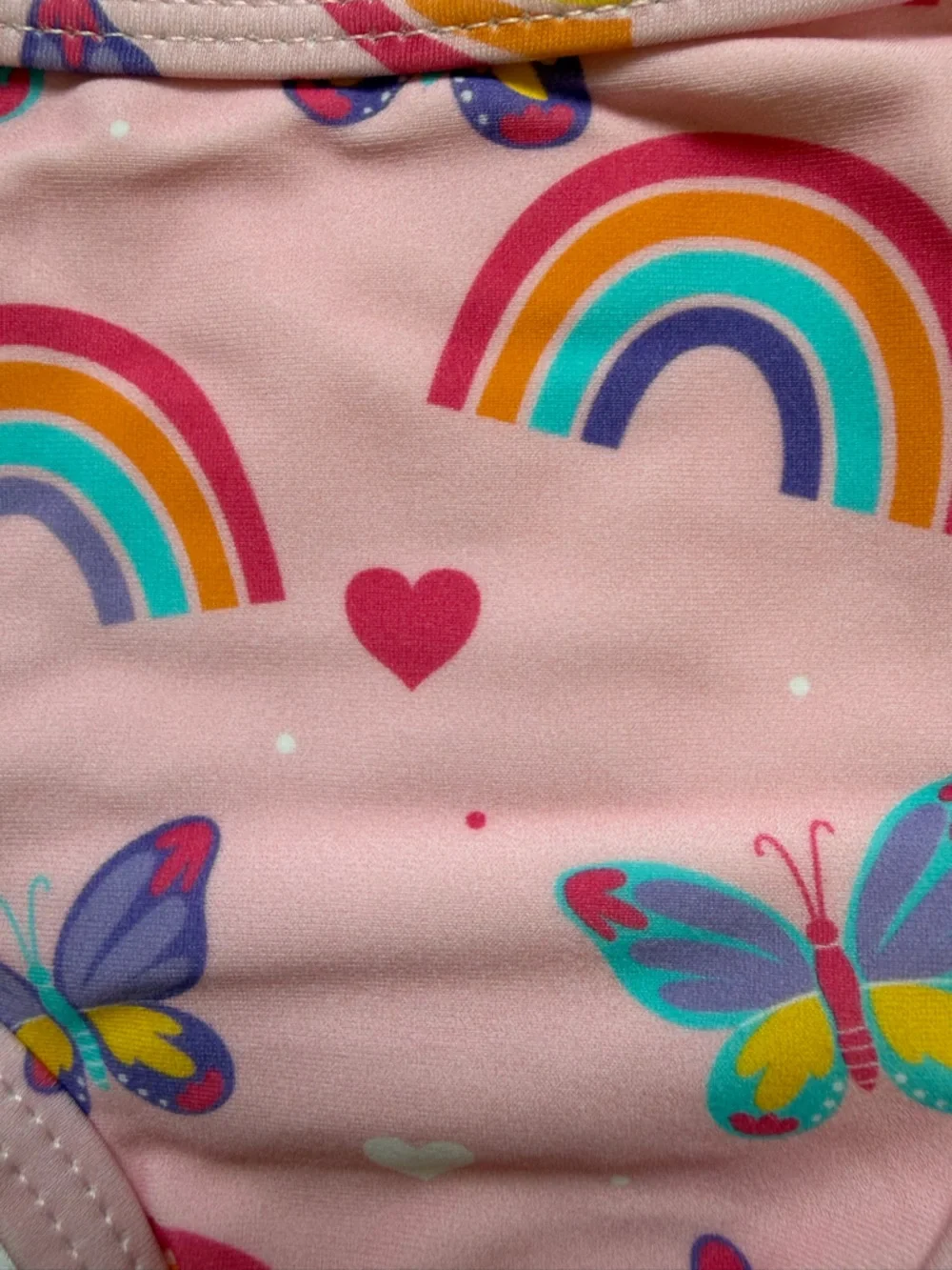 NWT RuffleButts Rainbows & Butterflies Ruffle Tankini 2-Piece Swimsuit 3-6M